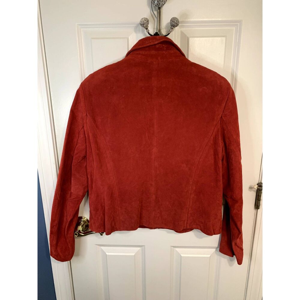 Coldwater Creek Red Suede Leather Front Zip Jacket XL (Misses 18) - NWT - Picture 2 of 5